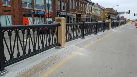 Municipal industrial scroll railing