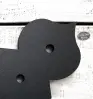 black powder coat right - Spaded X Shaped Bracket or Flat X Bracket with Spaded Ends - Timber Frame