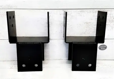Front - black powder coat - Post or Girder Beam Supporting Brackets