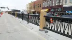 Custom municipal industrial scroll railing black painted